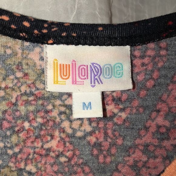 LuLaRoe Carly M Black Red Green Nude Short Sleeve High Low Dress - Picture 8 of 14